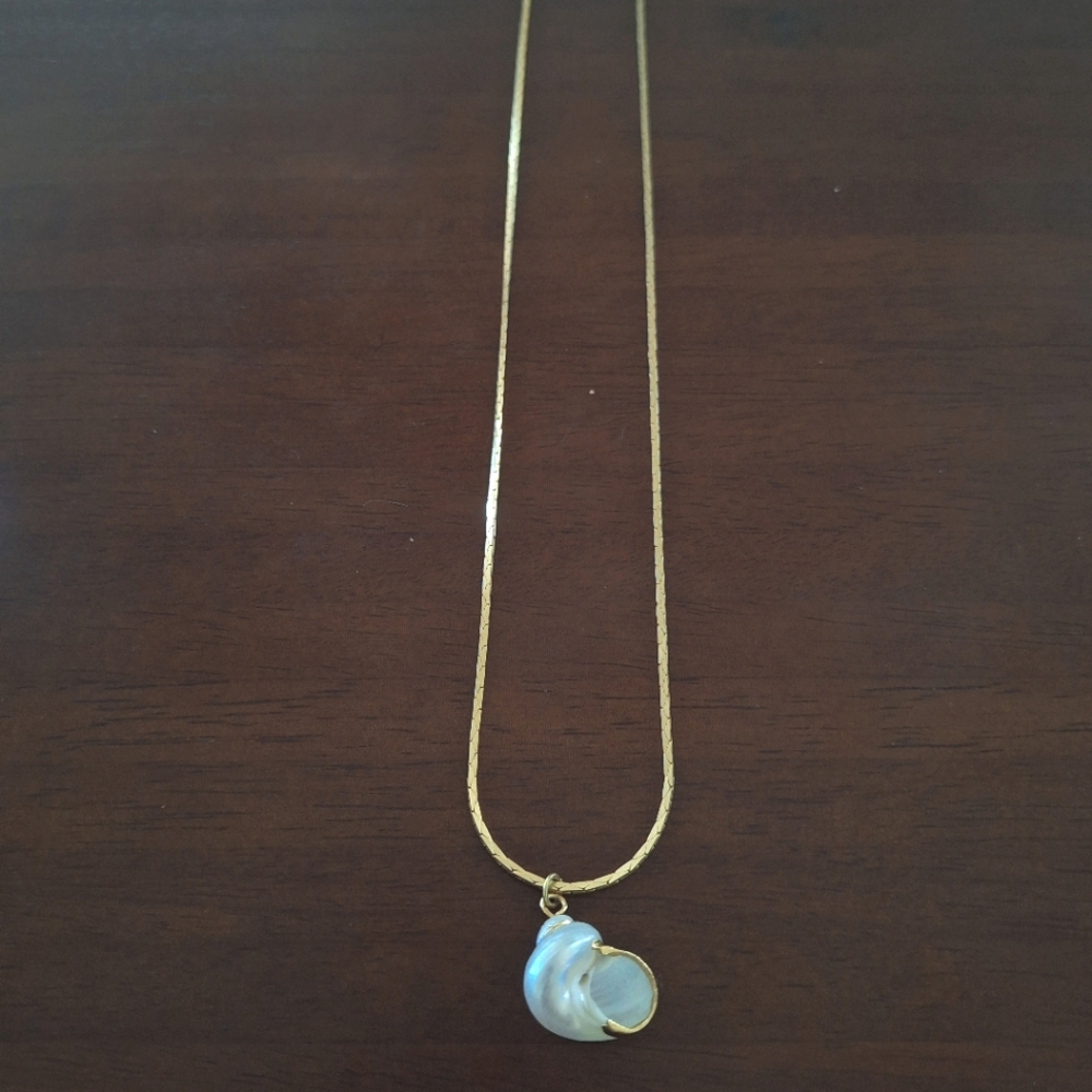 Gold Plated Necklace with Shell Pendant